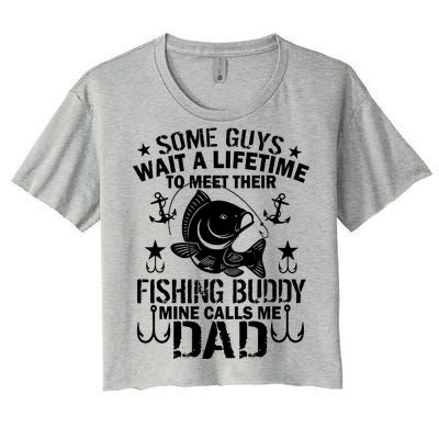 My Fishing Buddy Calls Me Dad Women's Crop Top Tee