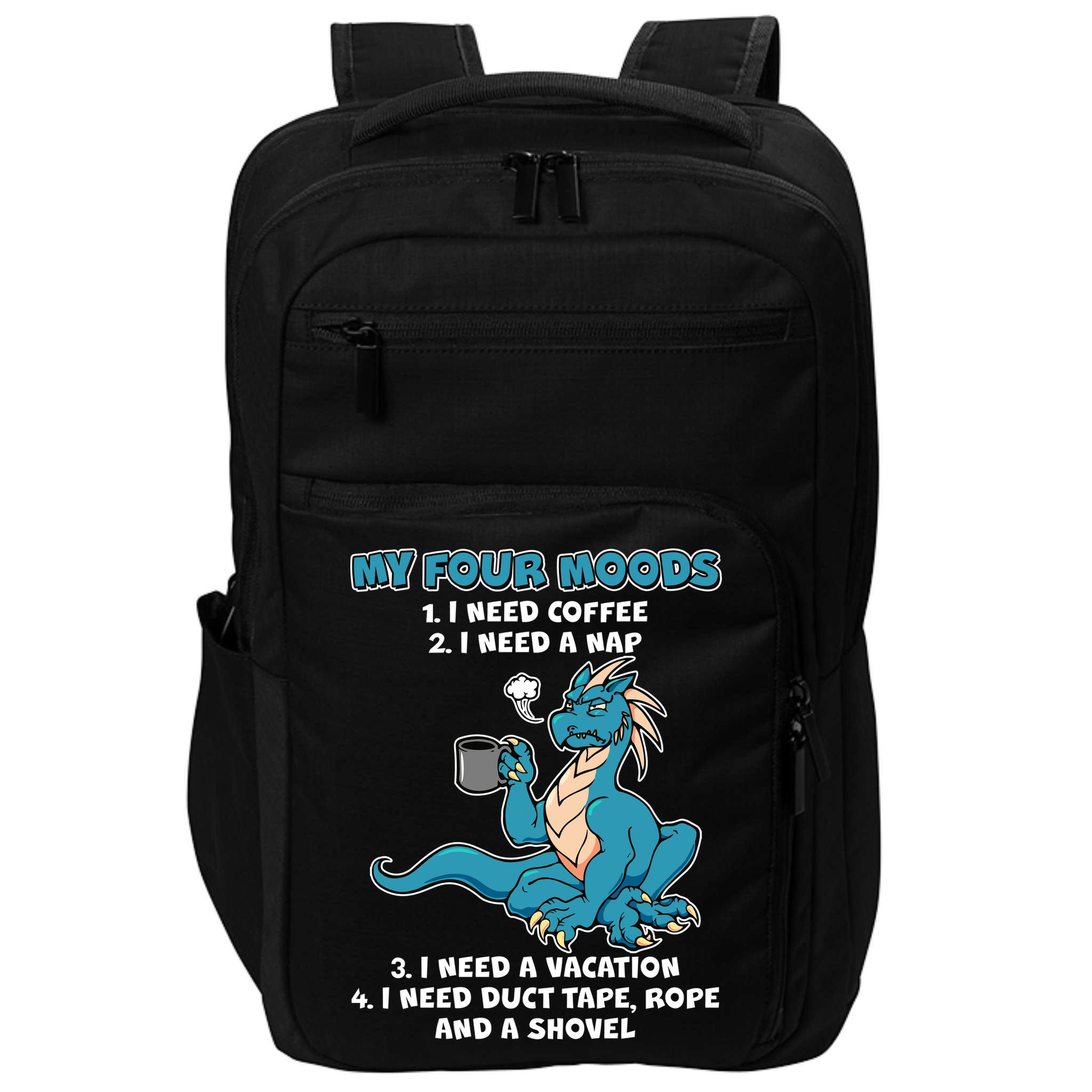 My Four Moods Cranky Coffee Dragon Impact Tech Backpack