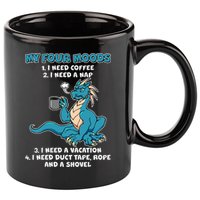 My Four Moods Cranky Coffee Dragon 11oz C Handle Ceramic Mug