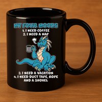 My Four Moods Cranky Coffee Dragon 11oz C Handle Ceramic Mug