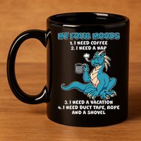 My Four Moods Cranky Coffee Dragon 11oz C Handle Ceramic Mug