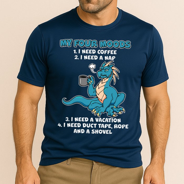 My Four Moods Cranky Coffee Dragon Cooling Performance Crew T-Shirt