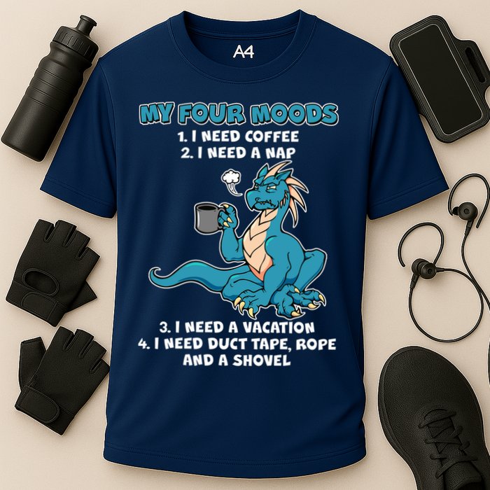 My Four Moods Cranky Coffee Dragon Cooling Performance Crew T-Shirt