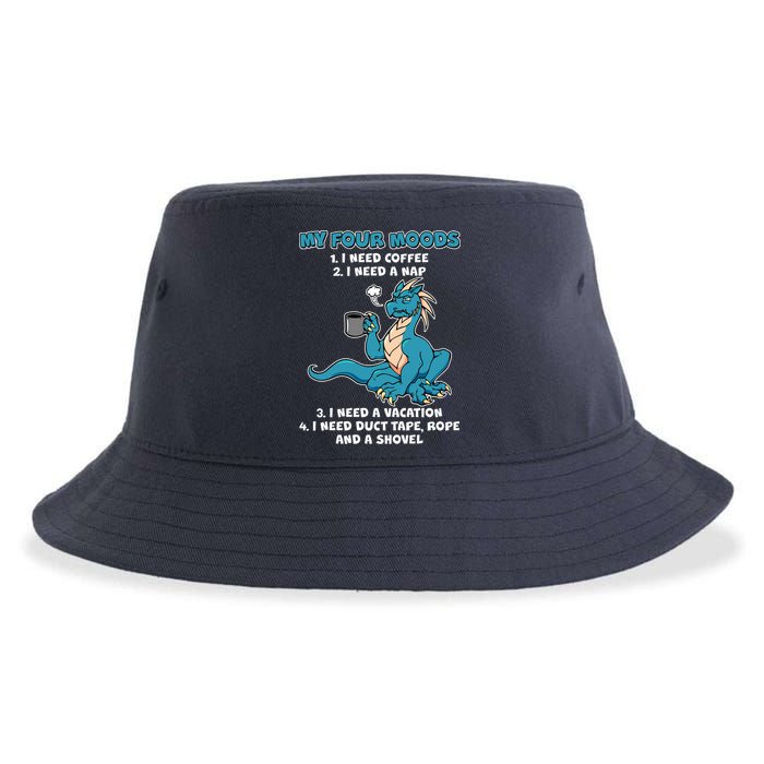 My Four Moods Cranky Coffee Dragon Sustainable Bucket Hat