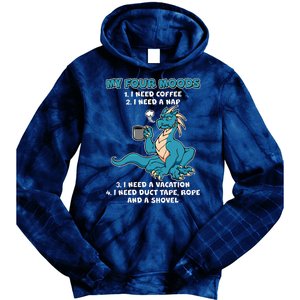 My Four Moods Cranky Coffee Dragon Tie Dye Hoodie