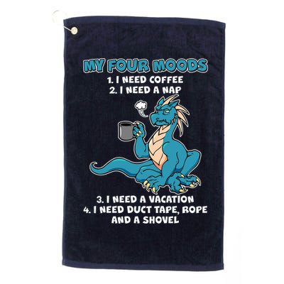My Four Moods Cranky Coffee Dragon Golf Towel