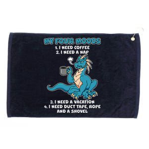 My Four Moods Cranky Coffee Dragon Grommeted Golf Towel