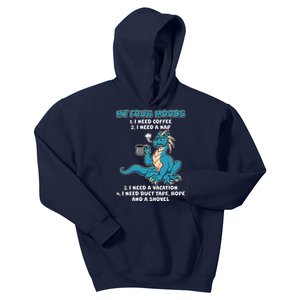 My Four Moods Cranky Coffee Dragon Kids Hoodie