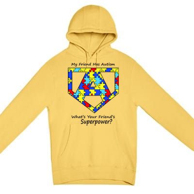 My Friend Has Autism What's Your Friend's Superpower? Premium Pullover Hoodie