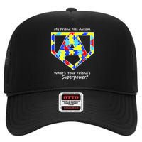 My Friend Has Autism What's Your Friend's Superpower? High Crown Mesh Back Trucker Hat