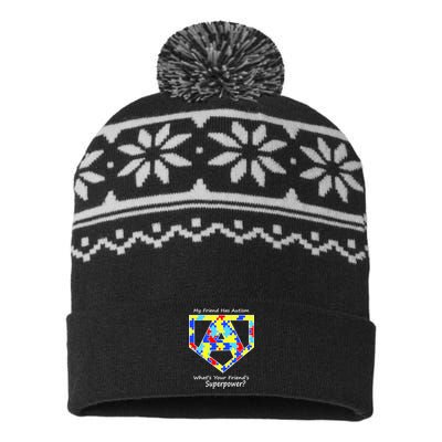 My Friend Has Autism What's Your Friend's Superpower? USA-Made Snowflake Beanie