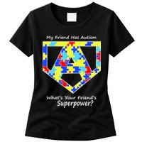 My Friend Has Autism What's Your Friend's Superpower? Womens T-Shirt