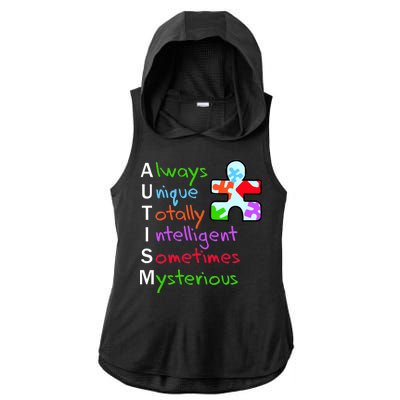 My Gift Is Autism: Always Unique Totally Intelligent Sometime Mysterious Puzzle Ladies PosiCharge Tri-Blend Wicking Draft Hoodie Tank