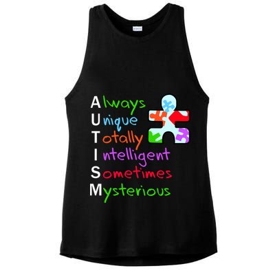 My Gift Is Autism: Always Unique Totally Intelligent Sometime Mysterious Puzzle Ladies PosiCharge Tri-Blend Wicking Tank