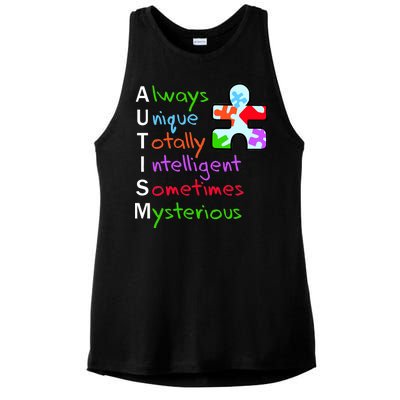 My Gift Is Autism: Always Unique Totally Intelligent Sometime Mysterious Puzzle Ladies PosiCharge Tri-Blend Wicking Tank