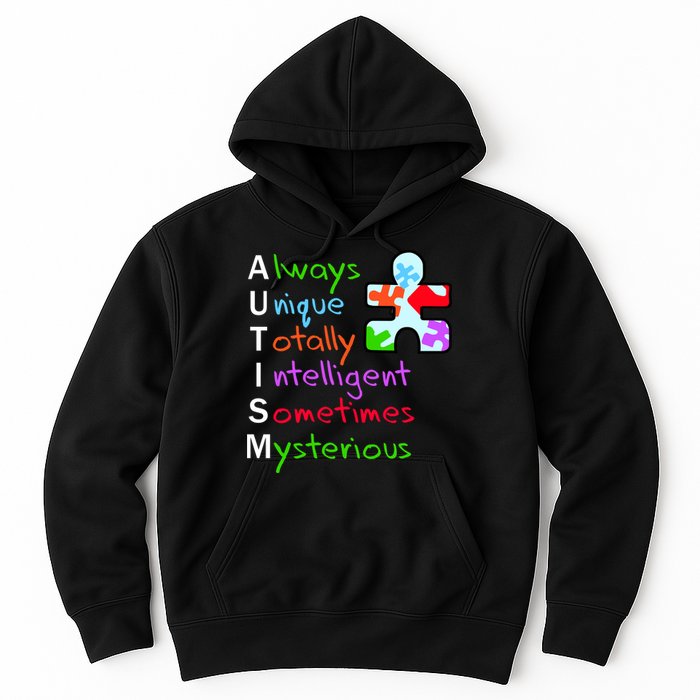 My Gift Is Autism: Always Unique Totally Intelligent Sometime Mysterious Puzzle Hoodie