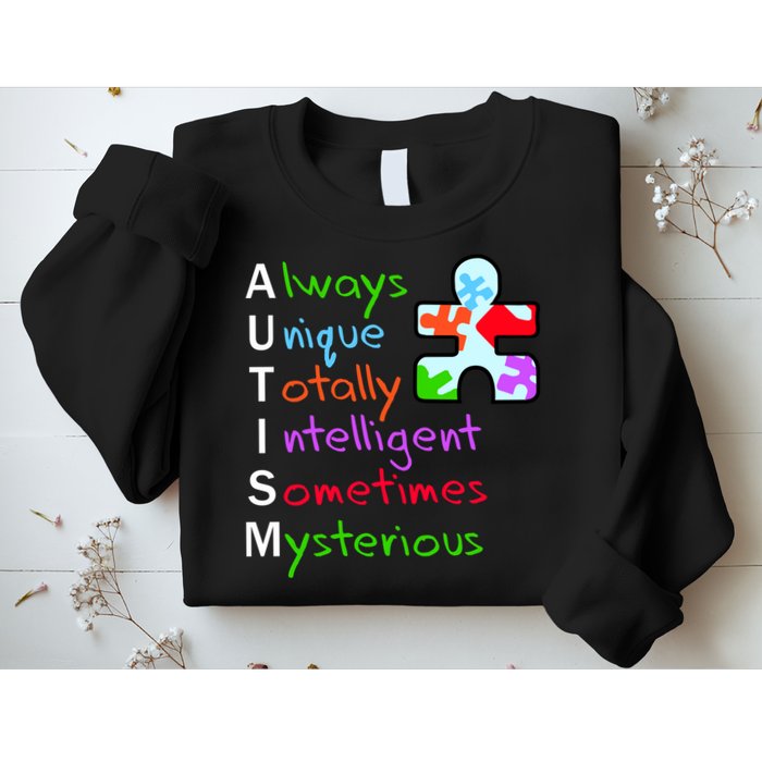 My Gift Is Autism: Always Unique Totally Intelligent Sometime Mysterious Puzzle Sweatshirt