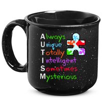 My Gift Is Autism: Always Unique Totally Intelligent Sometime Mysterious Puzzle 15oz Campfire Ceramic Mug