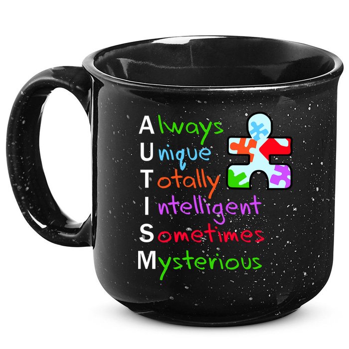 My Gift Is Autism: Always Unique Totally Intelligent Sometime Mysterious Puzzle 15oz Campfire Ceramic Mug