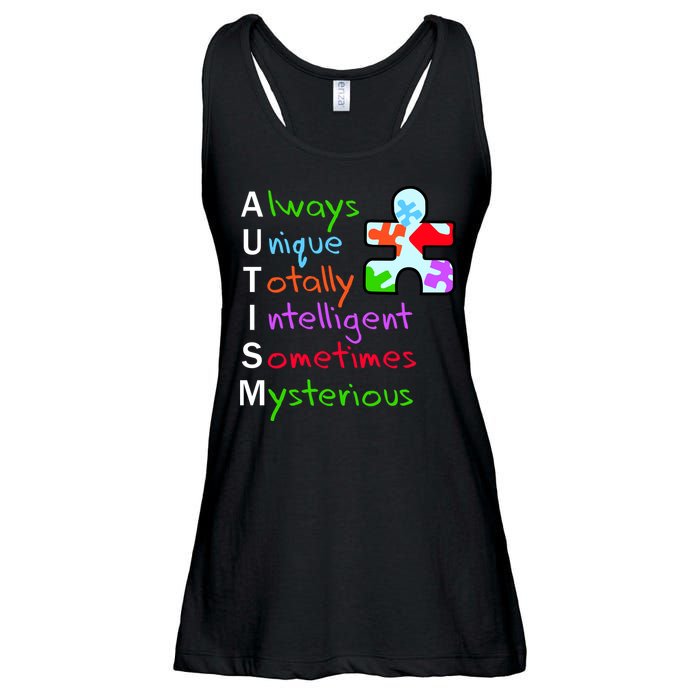 My Gift Is Autism: Always Unique Totally Intelligent Sometime Mysterious Puzzle Ladies Essential Flowy Tank
