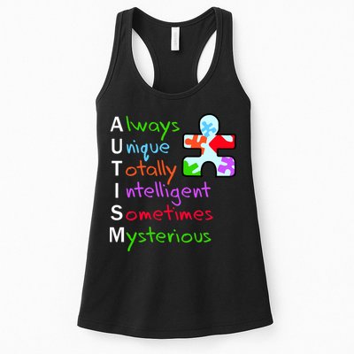 My Gift Is Autism: Always Unique Totally Intelligent Sometime Mysterious Puzzle Womens Tank Top