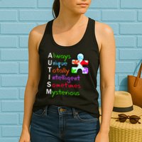 My Gift Is Autism: Always Unique Totally Intelligent Sometime Mysterious Puzzle Womens Tank Top