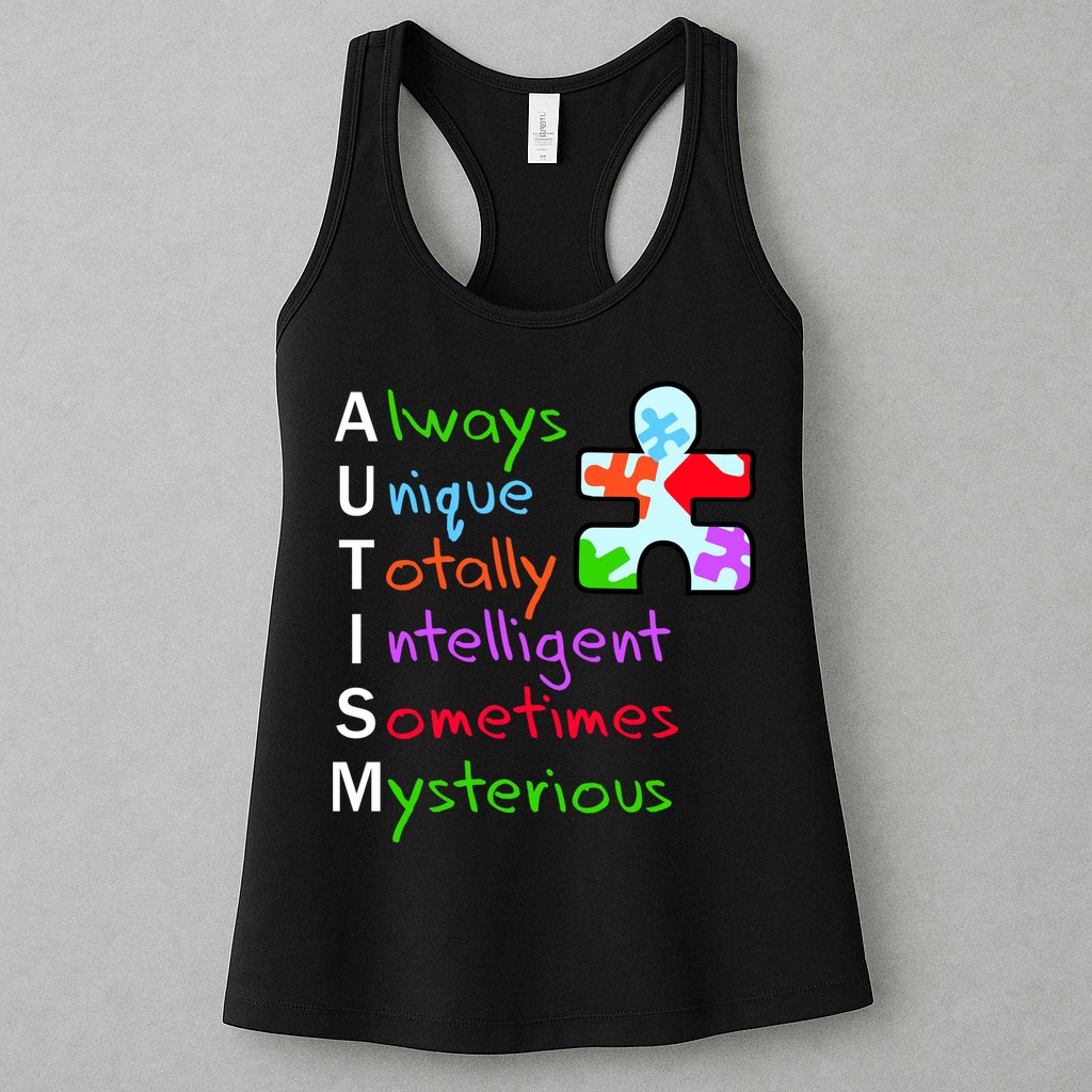 My Gift Is Autism: Always Unique Totally Intelligent Sometime Mysterious Puzzle Womens Tank Top