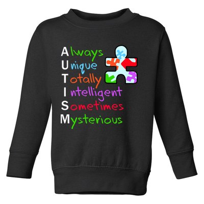 My Gift Is Autism: Always Unique Totally Intelligent Sometime Mysterious Puzzle Toddler Sweatshirt