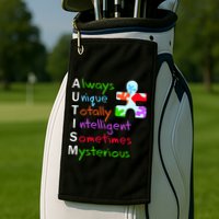 My Gift Is Autism: Always Unique Totally Intelligent Sometime Mysterious Puzzle Golf Towel