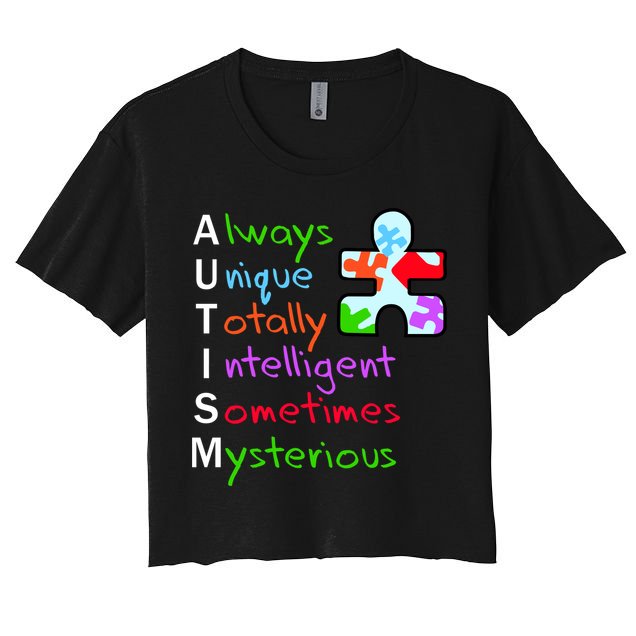 My Gift Is Autism: Always Unique Totally Intelligent Sometime Mysterious Puzzle Crop Top