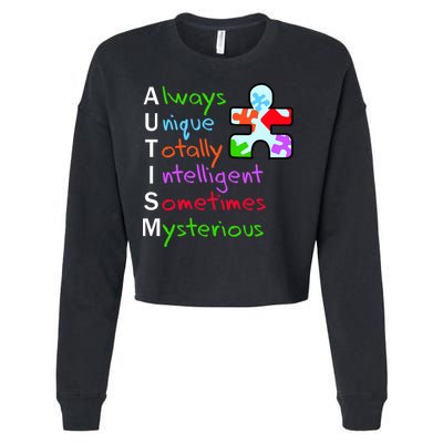 My Gift Is Autism: Always Unique Totally Intelligent Sometime Mysterious Puzzle Cropped Pullover Crew