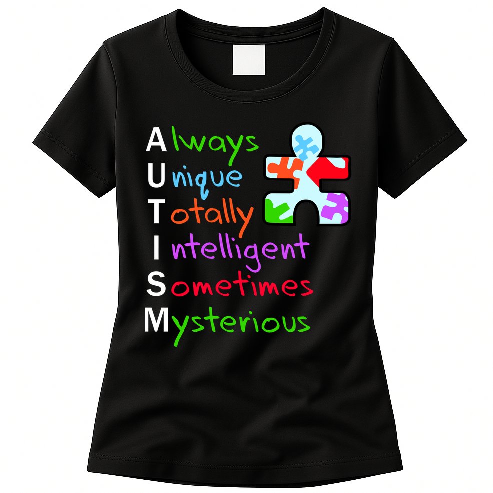 My Gift Is Autism: Always Unique Totally Intelligent Sometime Mysterious Puzzle Womens T-Shirt
