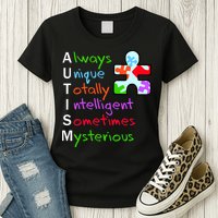 My Gift Is Autism: Always Unique Totally Intelligent Sometime Mysterious Puzzle Womens T-Shirt