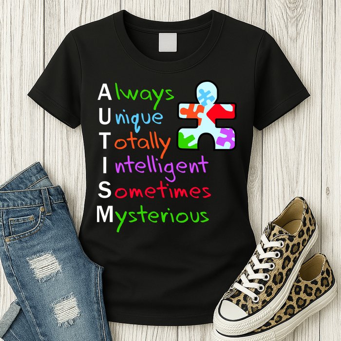 My Gift Is Autism: Always Unique Totally Intelligent Sometime Mysterious Puzzle Womens T-Shirt