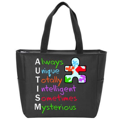 My Gift Is Autism: Always Unique Totally Intelligent Sometime Mysterious Puzzle Zip Tote Bag