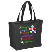 My Gift Is Autism: Always Unique Totally Intelligent Sometime Mysterious Puzzle Zip Tote Bag