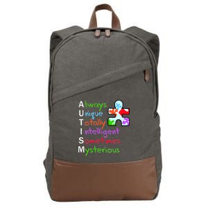 My Gift Is Autism: Always Unique Totally Intelligent Sometime Mysterious Puzzle Cotton Canvas Backpack