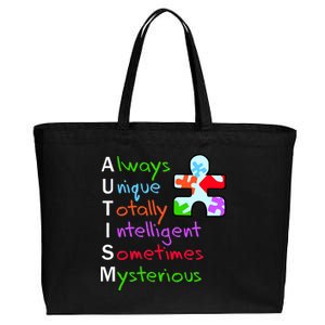 My Gift Is Autism: Always Unique Totally Intelligent Sometime Mysterious Puzzle Cotton Canvas Jumbo Tote