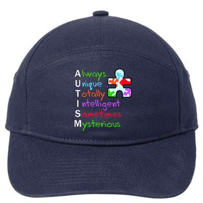 My Gift Is Autism: Always Unique Totally Intelligent Sometime Mysterious Puzzle 7-Panel Snapback Hat