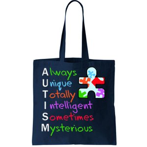 My Gift Is Autism: Always Unique Totally Intelligent Sometime Mysterious Puzzle Tote Bag