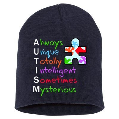 My Gift Is Autism: Always Unique Totally Intelligent Sometime Mysterious Puzzle Short Acrylic Beanie