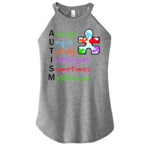 My Gift Is Autism: Always Unique Totally Intelligent Sometime Mysterious Puzzle Women's Perfect Tri Rocker Tank