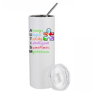 My Gift Is Autism: Always Unique Totally Intelligent Sometime Mysterious Puzzle Stainless Steel Tumbler