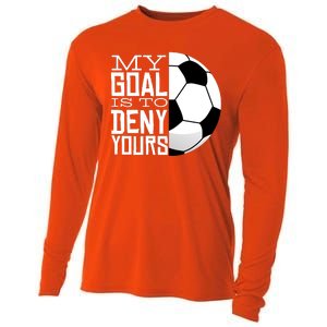 My Goal Is To Deny Yours Funny Soccer Cooling Performance Long Sleeve Crew