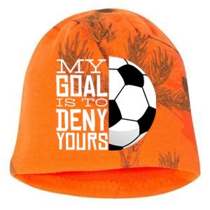 My Goal Is To Deny Yours Funny Soccer Kati - Camo Knit Beanie