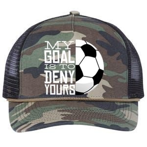 My Goal Is To Deny Yours Funny Soccer Retro Rope Trucker Hat Cap