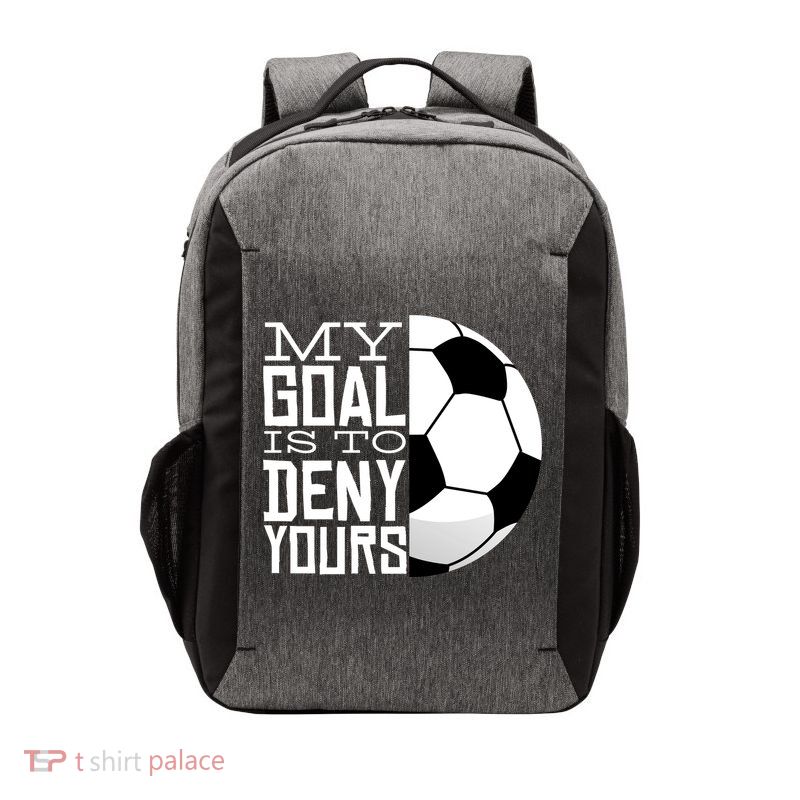 My Goal Is To Deny Yours Funny Soccer Vector Backpack