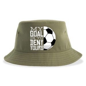 My Goal Is To Deny Yours Funny Soccer Sustainable Bucket Hat