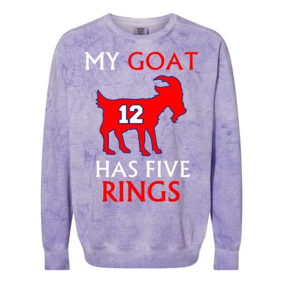 My Goat #12 Has Five Rings New England Football Champs Colorblast Crewneck Sweatshirt