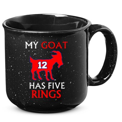 My Goat #12 Has Five Rings New England Football Champs 15oz Campfire Ceramic Mug